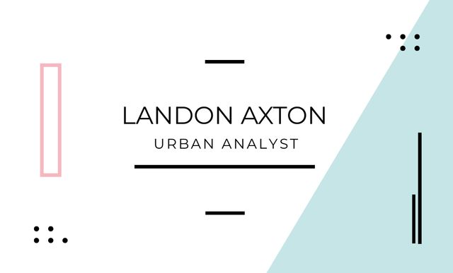 Urban Analyst Contacts on White Business Card 91x55mm – шаблон для дизайну