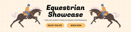 Anúncio de Evento com Competições Equestres Twitter Modelo de Design