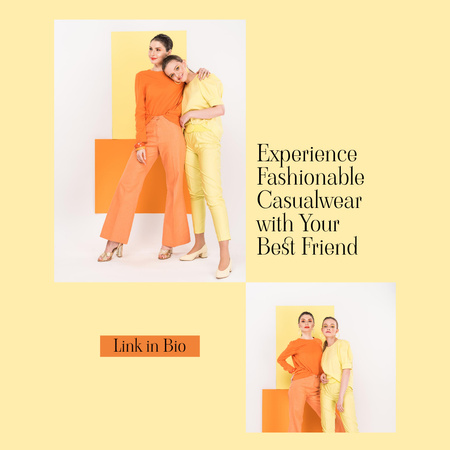 Casual Female Outfits For Besties Instagram Design Template