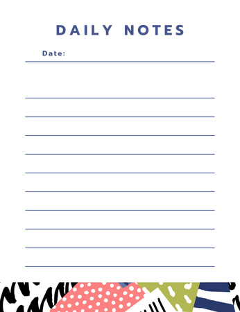Daily Plans List with Abstract Print Notepad 107x139mm Design Template