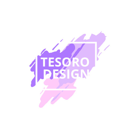 Design Studio Ad with Paint Smudges in Purple Logo Design Template