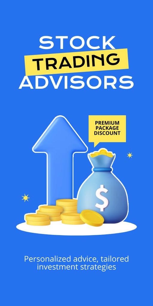 Template di design Stock Trading Advisors Offer on Blue Graphic
