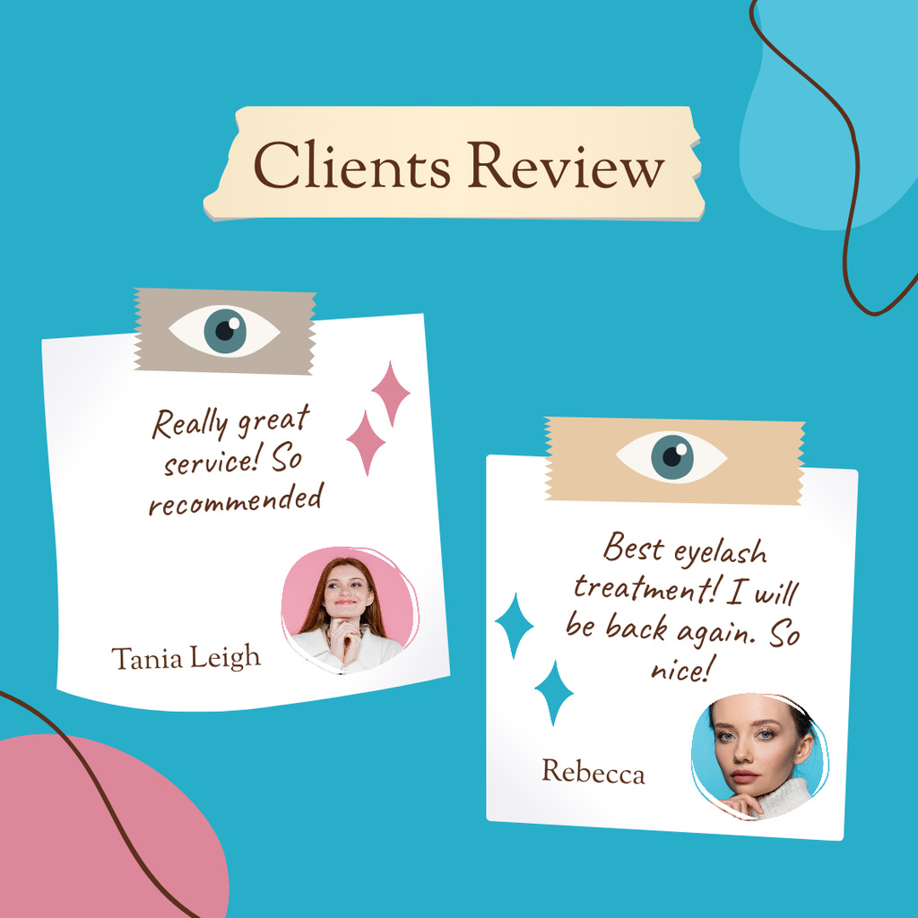 Collage with Customer Reviews about Beauty Salon Services Instagram Tasarım Şablonu