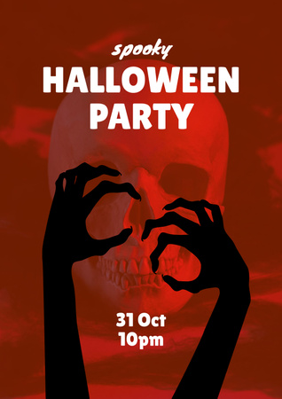 Halloween Party Announcement Poster Design Template