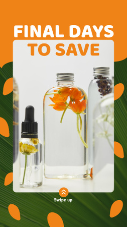 Plantilla de diseño de Natural Cosmetics Products Flowers in Bottles Instagram Story 