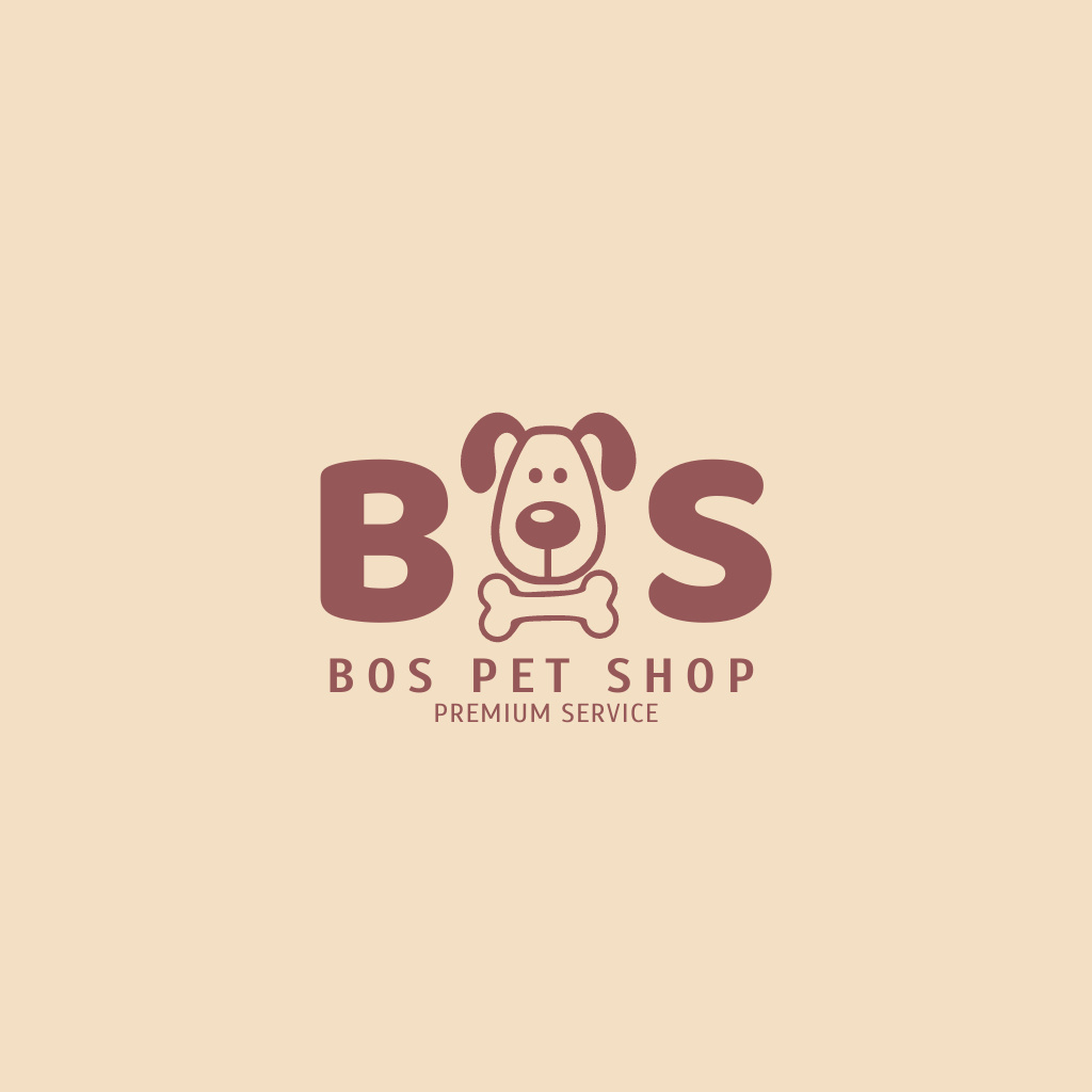 Pet Care Outlet with Cute Dog Logo tervezősablon