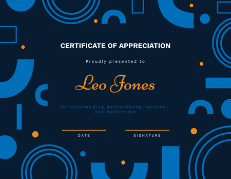 Appreciation for Outstanding Performance and Dedication Certificate – шаблон для дизайну