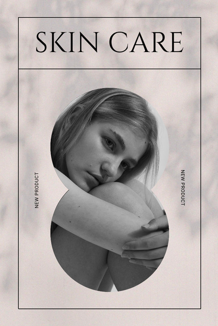 Designvorlage Skincare Ad with Young Tender Girl für Pinterest