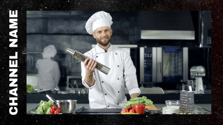 Ontwerpsjabloon van YouTube intro van Zeer professionele chef-koksvlog met kookafleveringen