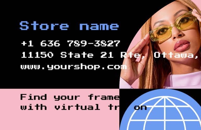 Promotion For Ladies' Eyewear Boutique Business Card 85x55mm – шаблон для дизайну