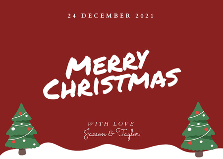 Template di design Christmas Greeting with Festive Trees Postcard