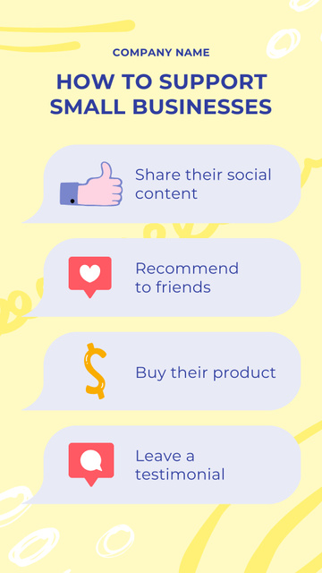 4 Ways to Support Small Businesses Instagram Video Story Πρότυπο σχεδίασης