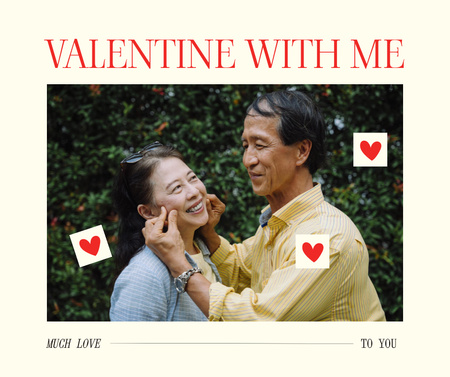 Cute Valentine's Day Holiday Greeting Facebookデザインテンプレート