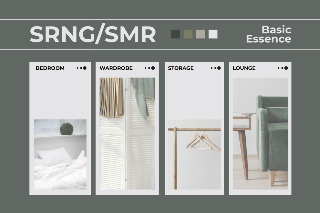 Basic Essence of Home Interior Design Mood Board Modelo de Design