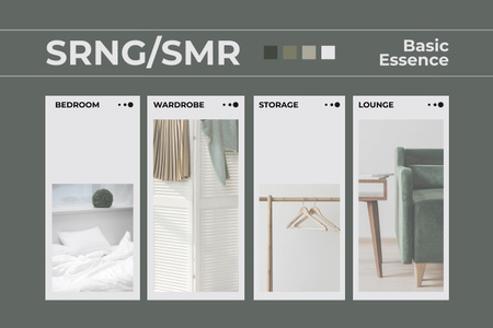 Basic Essence of Home Interior Design Mood Board Πρότυπο σχεδίασης