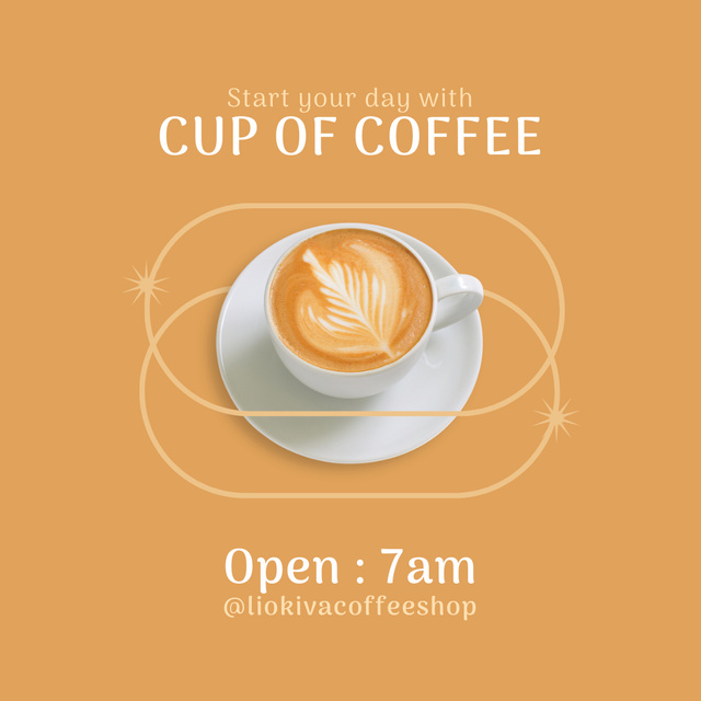 Tasty Cup Of Coffee Makes Your Day Instagram Πρότυπο σχεδίασης