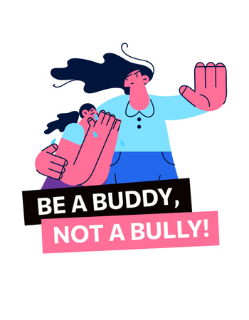 Awareness of Stop Bullying T-Shirt Tasarım Şablonu
