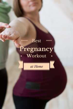 Pregnant woman doing yoga Pinterest tervezősablon