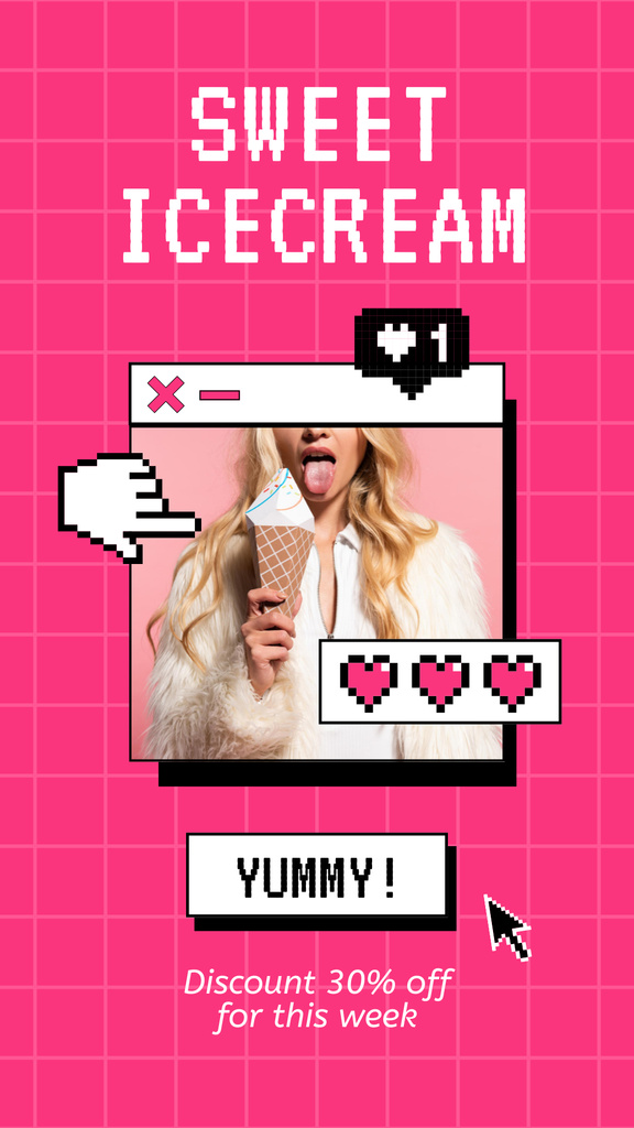 Sweet and Yummy Ice-Cream Instagram Story – шаблон для дизайну
