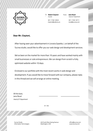 Ontwerpsjabloon van Letterhead van Design Agency official offer