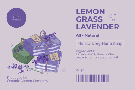 Lemongrass and Lavender Soap Label Design Template