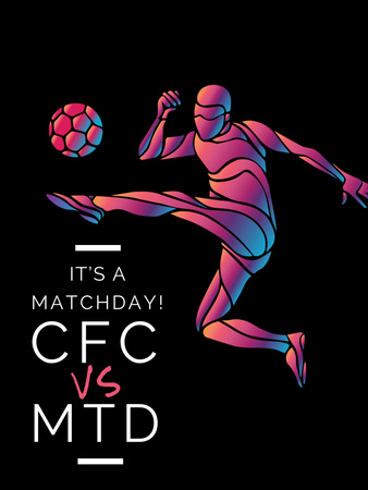 Football Match Announcement with Ball Poster 36x48in Design Template
