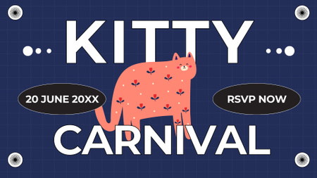 Summer Cat Carnival Announcement FB event cover Design Template