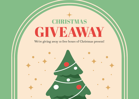 Christmas Present Boxes Giveaway Green Card Design Template