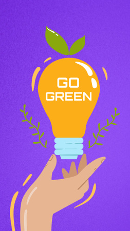 Designvorlage Eco Concept with Lightbulb für Instagram Story
