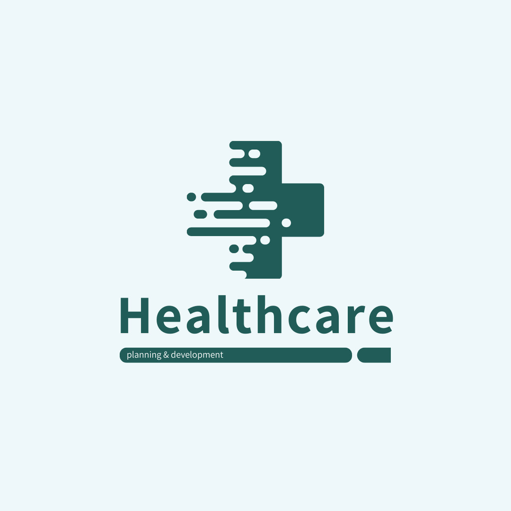 Healthcare Clinic with Medical Cross Icon Logo 1080x1080px Modelo de Design