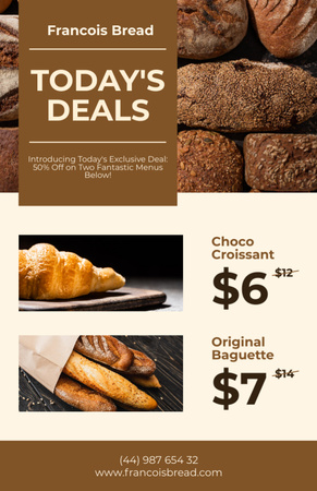 Ontwerpsjabloon van Recipe Card van Beste dagelijkse deals van Bakery