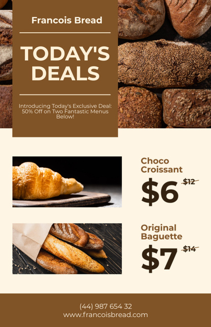 Best Daily Deals from Bakery Recipe Card Πρότυπο σχεδίασης