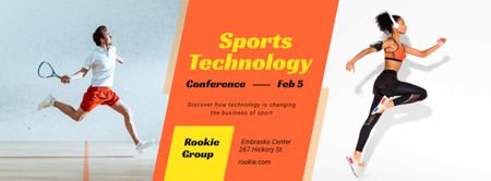 Sports Conference Announcement People Training Facebook cover Design Template
