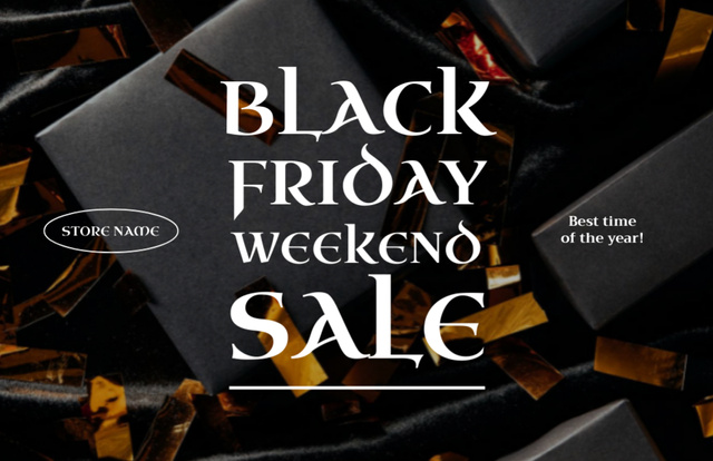 Black Friday Weekend Sale Announcement Flyer 5.5x8.5in Horizontal Design Template