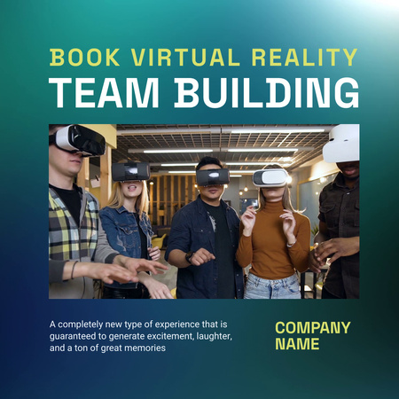 Virtual Team Building Announcement Animated Post Design Template