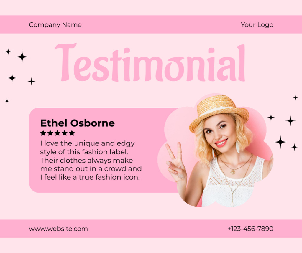 Testimonial for New Fashion Collection Facebook Design Template