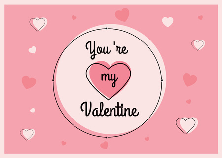 Happy Valentine's Day Greeting with Pink Heart Card – шаблон для дизайну