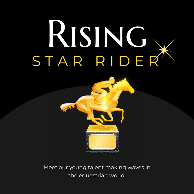 Plantilla de diseño de Gold Award for Equestrian Rising Star Animated Post 