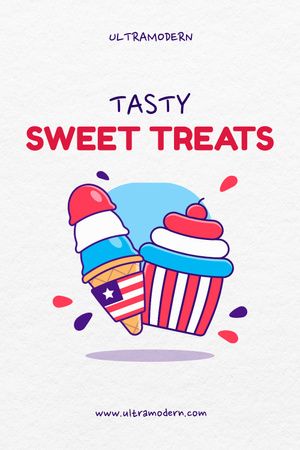 USA Independence Day Sweets Offer Pinterest Design Template