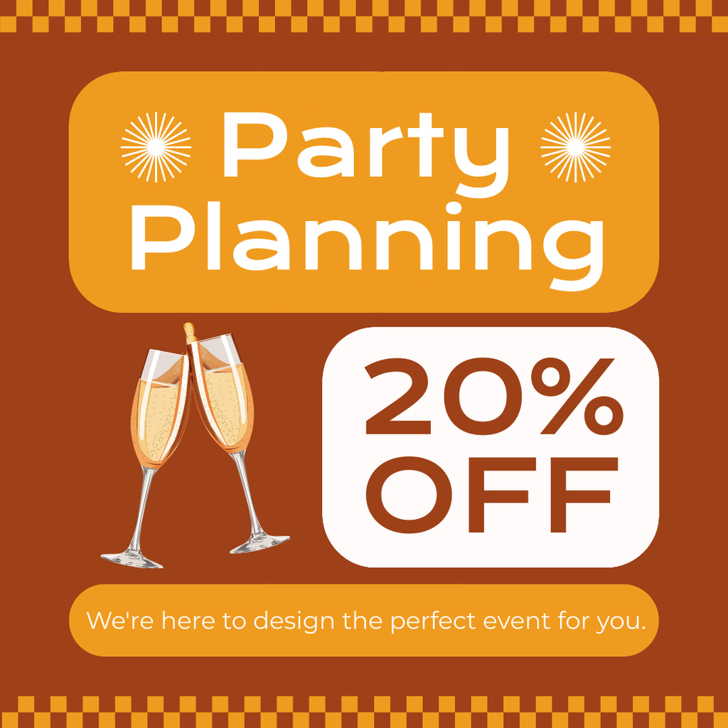 Modèle de visuel Discount on Planning Fun Champagne Parties - Instagram AD
