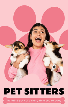 Template di design Annuncio di Animal Sitters Care su Pink IGTV Cover