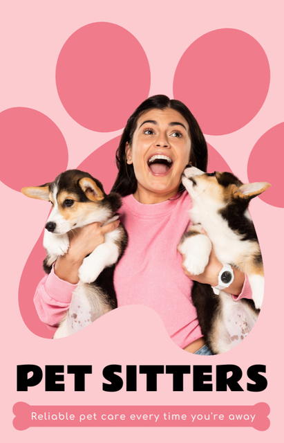 Ontwerpsjabloon van IGTV Cover van Animal Sitters Care Ad on Pink