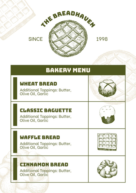 Bakery Offers in Green Sketch Menu – шаблон для дизайну
