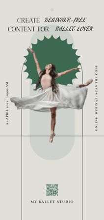Ballet Studio Ad with Girl Flyer DIN Large Design Template