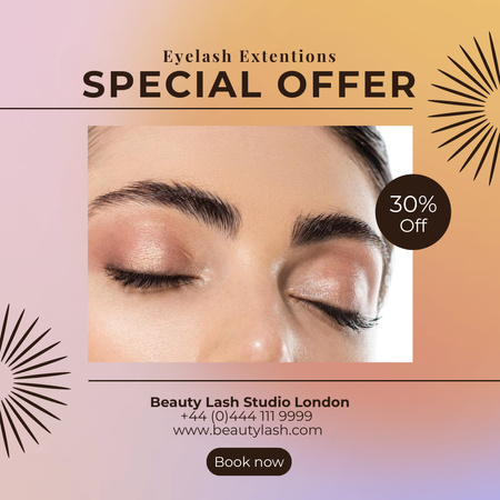 Platilla de diseño Eyelash Extension Special Offer Announcement Instagram