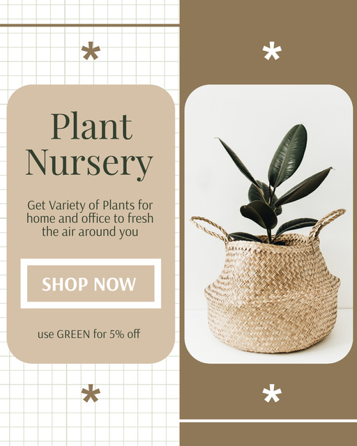 Plant Nursery Offer Instagram Post Vertical Tasarım Şablonu