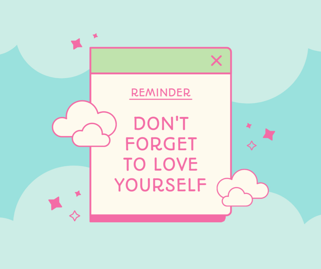 Daily Reminder about Loving Yourself Facebook Design Template