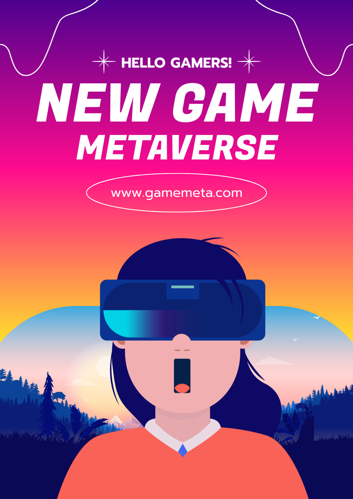 Game Metaverse poster Posterデザインテンプレート