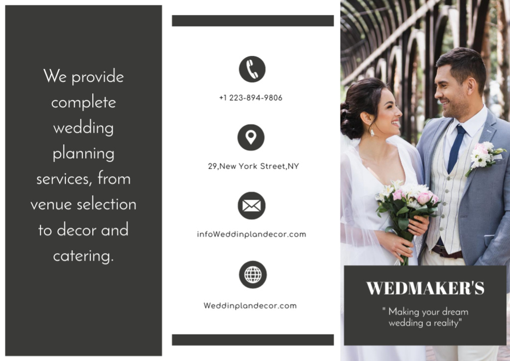 Modèle de visuel Wedding Planning Services - Brochure