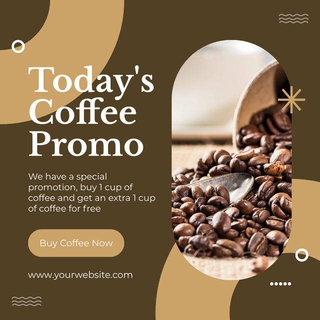 Ontwerpsjabloon van Instagram van Coffee Promo For Today In Coffee Shop